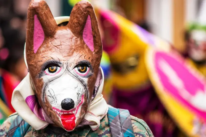 Perro en el Pase del Niño Riobambeño